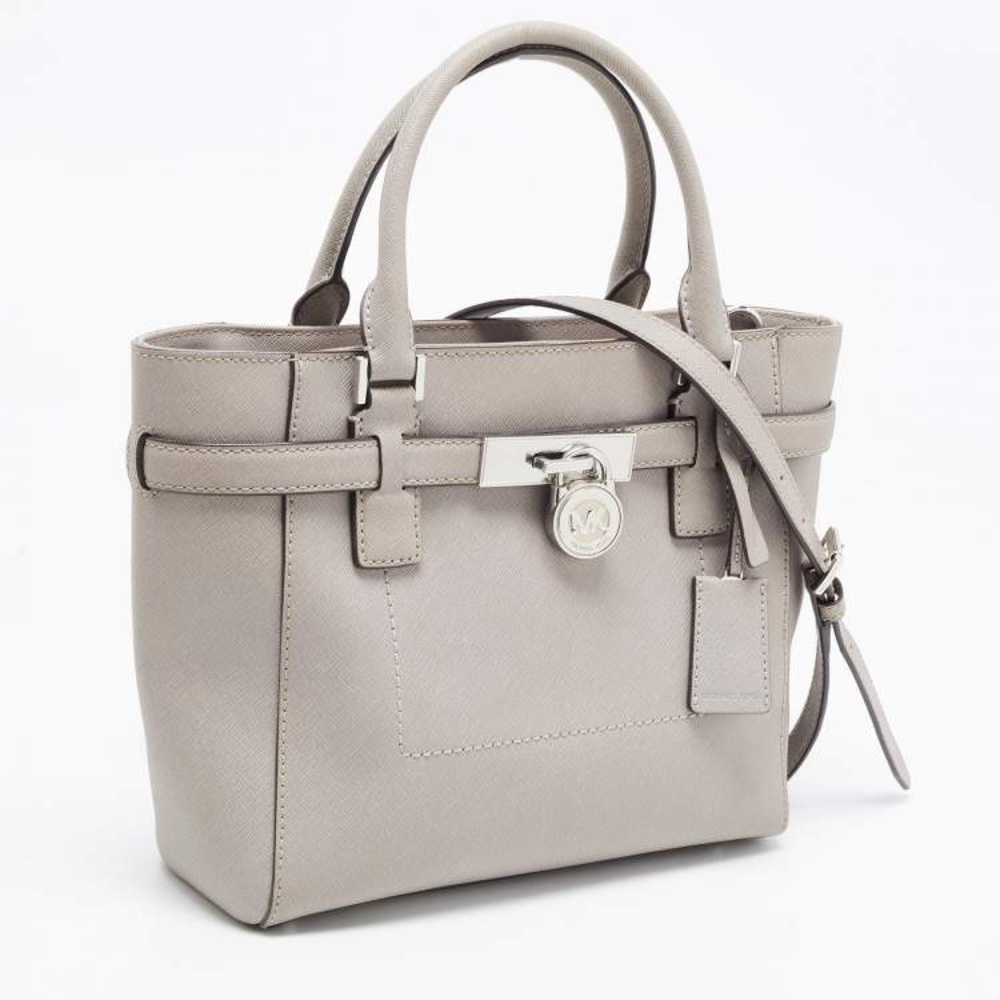 MICHAEL Michael Kors new Grey Saffiano Leather Hamilton Traveler Tote